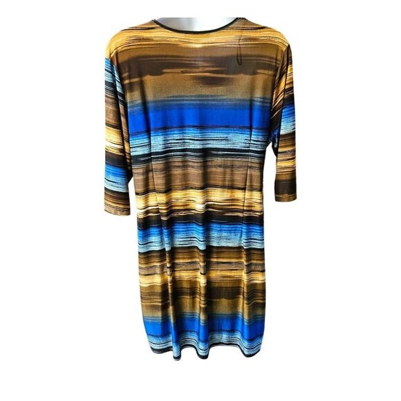MLLE GABRIALLE Plus Size Multi- Color Stripped Wrap 1/2'Sleeve Midi Dress 3X - Picture 10 of 15